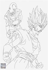 Vegito Coloring Dragon Pages Ball Super Sketch Seekpng sketch template