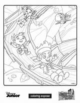 Pirates Neverland Jake Coloring Pages Expose Click sketch template