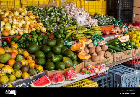 willemstad curacao lesser antilles tropical fruit  vegetable market stands stock photo alamy