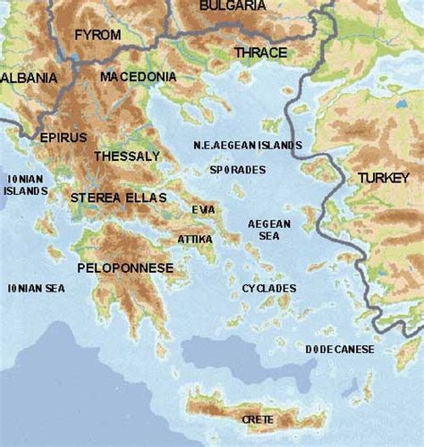 physical map  greece