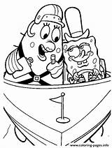 Coloring Boat Pages Spongebob Little Printable Patrick sketch template