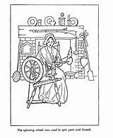 Early American Coloring Pages Life Jobs America Colonial Trades Color Spinning Occupations Printables Usa Choose Board Homes Go Gif sketch template