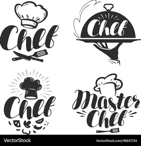 chef cook logo  label  design royalty  vector image