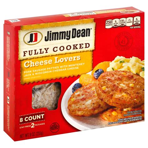 jimmy dean fully cooked cheese lovers sausage patties shop sausages