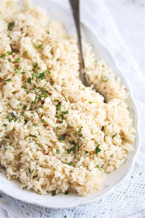 buttered rice  garlic    spoon