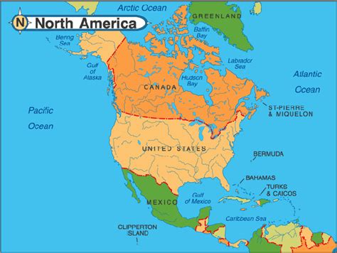 north america map state map