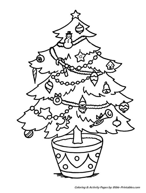 christmas scenes coloring pages  christmas tree