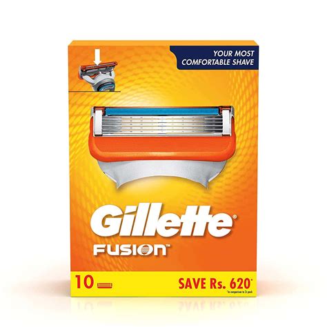 buy gillette fusion shaving blades pack of 10 online at flat 18 off