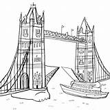 London Bridge Colouring Tower Coloring Pages Drawing Open Book Nina Cosford Illustration источник Landmarks Books sketch template