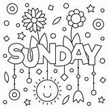 Sunday Pages Coloring Happy Year sketch template