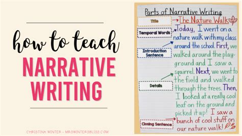 teach narrative writing  winters bliss resources