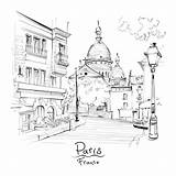 Montmartre Parigi Sacre Coeur Prague Town sketch template