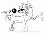 Catdog Drawing Draw Nickelodeon Step Cartoon Tutorials Learn Getdrawings sketch template