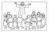 Jesus Ascension sketch template