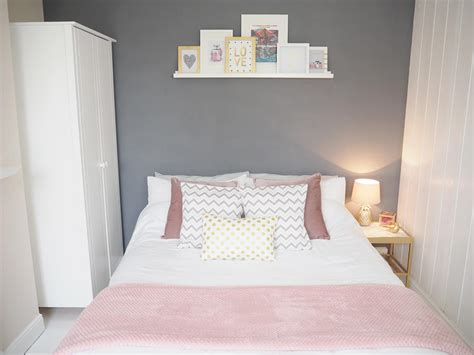 pink grey bedroom makeover bang  style