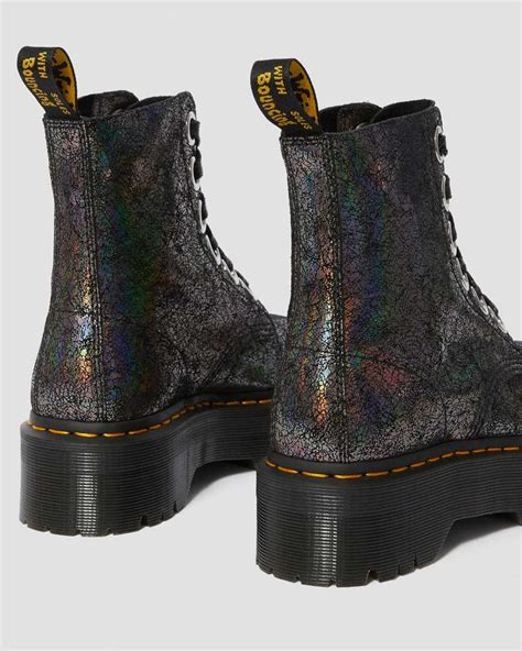 molly metallic leather platform boots dr martens official