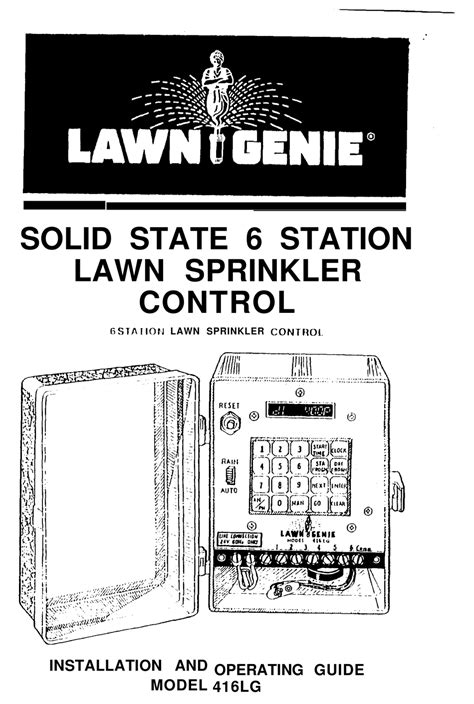 lawn genie lg installation  operating manual   manualslib