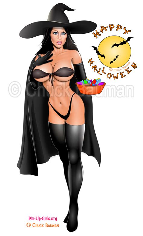 Sexy Witch Scared Halloween Greeter By Chuck Bauman On
