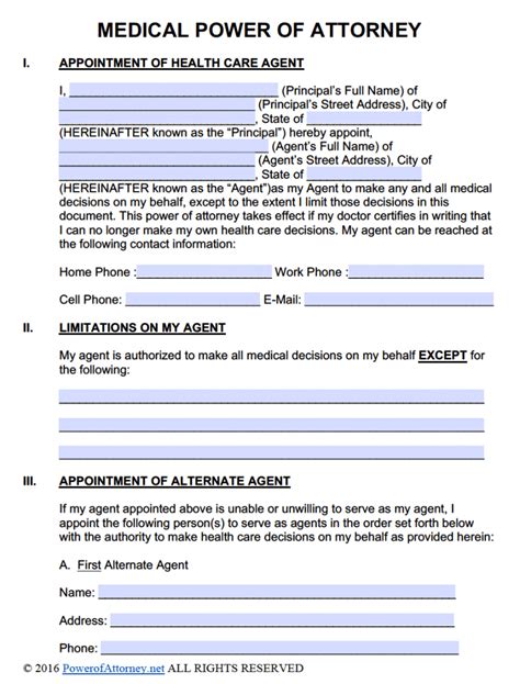 medical power  attorney forms  templates power  attorney