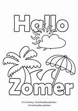 Kleurplaten Zomer Kleurplaat Kinderen Spelletjes sketch template