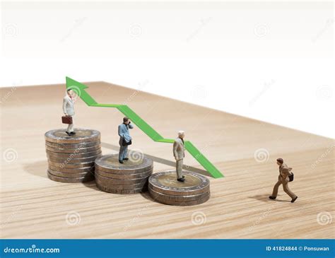 business man miniature figure concept idea  success stock photo image  object graph