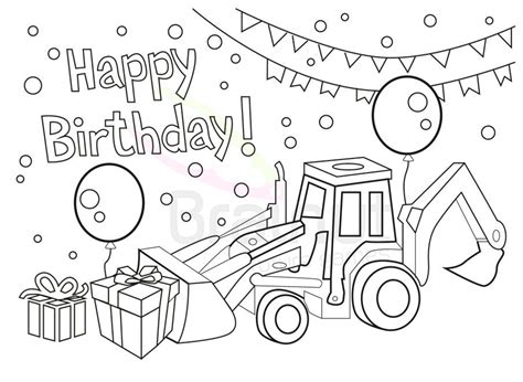 birthday coloring pages love happy birthday color pages tractor