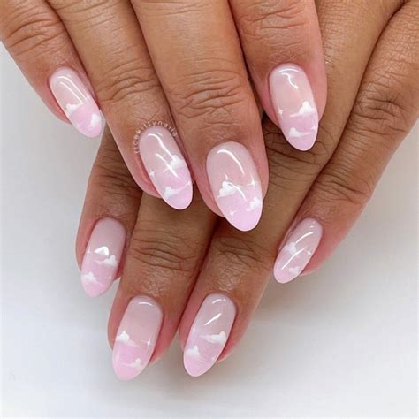 trendy pink nails thatre perfect  spring pink cloud nails