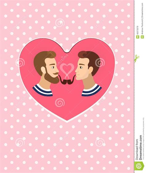valentine s greeting card gay homosexuals couple illustration stock