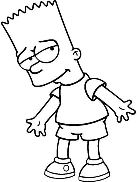 Cool Bart Simpson From The Simpsons Coloring Page Coloring Sun