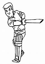 Cricket Coloring Pages Clipart Cartoon Cliparts Clip Printable Kids Batsman Print Library Sheets Sports sketch template