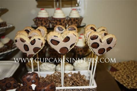 leopard theme dessert bar bridal shower heart sugar