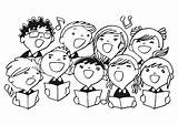 Kinderchor Choeur Malvorlage Choir Ausdrucken Participle Educacao sketch template