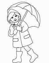Coloring Rain Clipart Umbrella April Rainy Season Boots Pages Color Showers Spring Printable Drawing Girl Clip Clothes Colouring Cliparts Colour sketch template