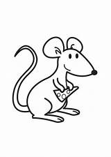 Mouse Coloring Cheese sketch template