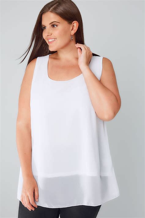 white sleeveless top with lace back and double bow detail plus size 16 to 32