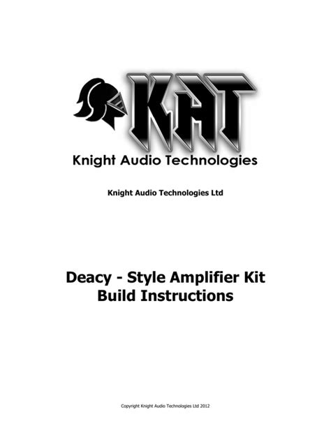 deacy style amplifier kit build instructions