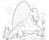 Coloring Pages Dinosaur Dimetrodon Printable sketch template