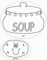Soup Coloring Pages Stone Pot Printable Getcolorings Popular Vegetable Template Anycoloring Coloringhome Potato sketch template