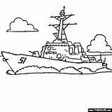 Destroyer Battleship Burke Arleigh Uss sketch template