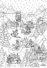 Winter Coloring Sports Wintersport Pages Switzerland Nieuwe Kleurplaat Edupics Large sketch template
