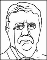 Coloring Roosevelt Presidents Theodore sketch template