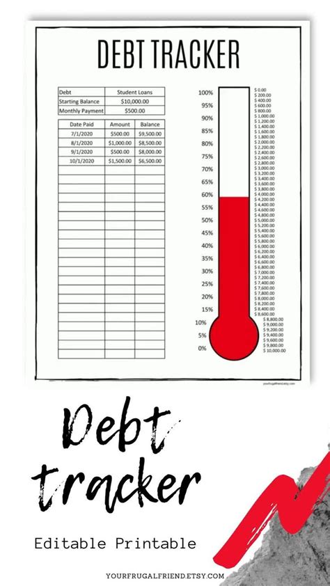 printable blank debt  charts