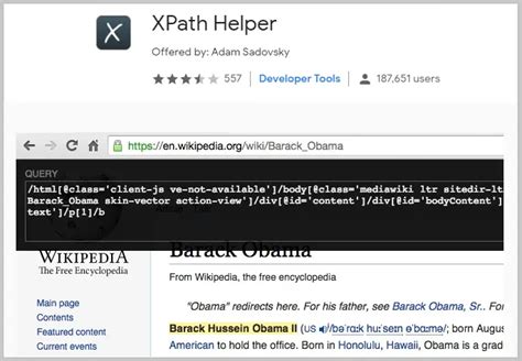 chrome extensions  find xpath