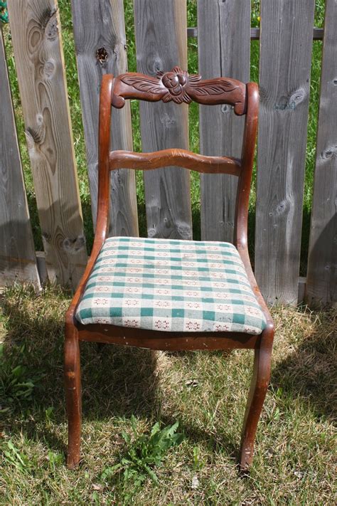 purposed   blue squad antique chair makeover