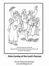 Palm Sunday Coloring Craft Pages Enlarge Click Children sketch template