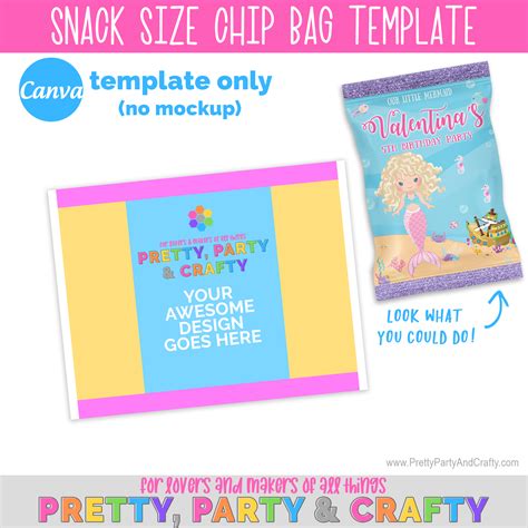 chip bag template canva pretty party  crafty