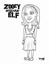 Elf Coloring Buddy Pages Jovie Christmas Will Ferrell Book Zooey Elves Deschanel Tags sketch template