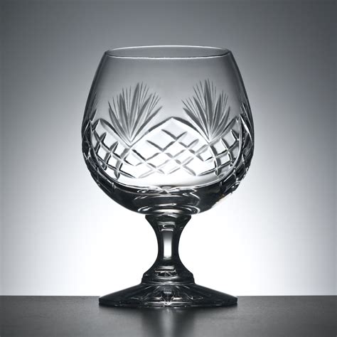 brandy glass  lead crystal engrave