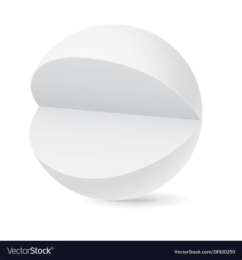 sphere  cut  piece white template vector image