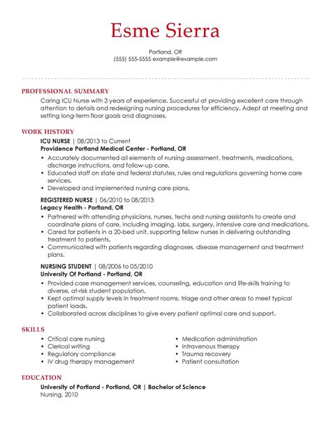 travel nurse resume template